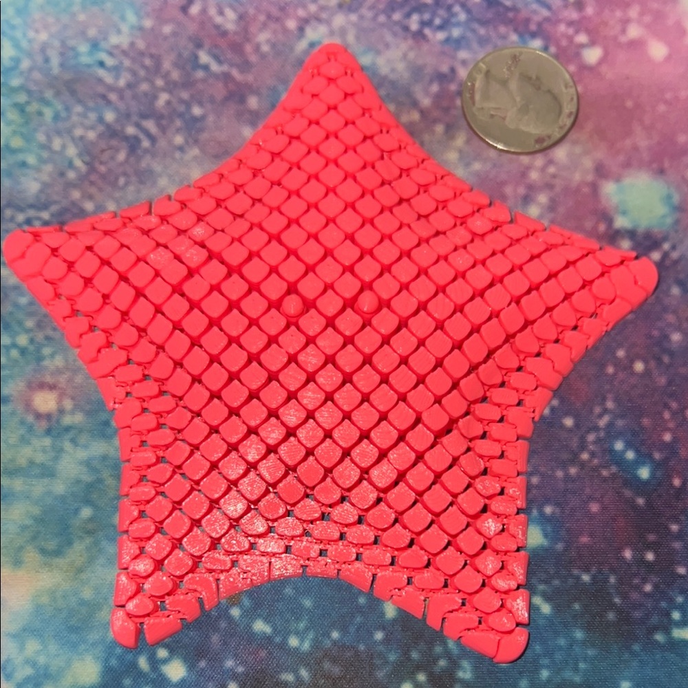 Pink Star-Shaped Textured Coaster